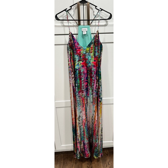 Nicole Miller Maxi Dress Colorful Abstract‎ Print Sleeveless XS - Picture 1 of 8